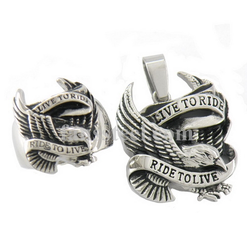 FST00W05 ride to life spirit eagle Ring pendant sets - Click Image to Close